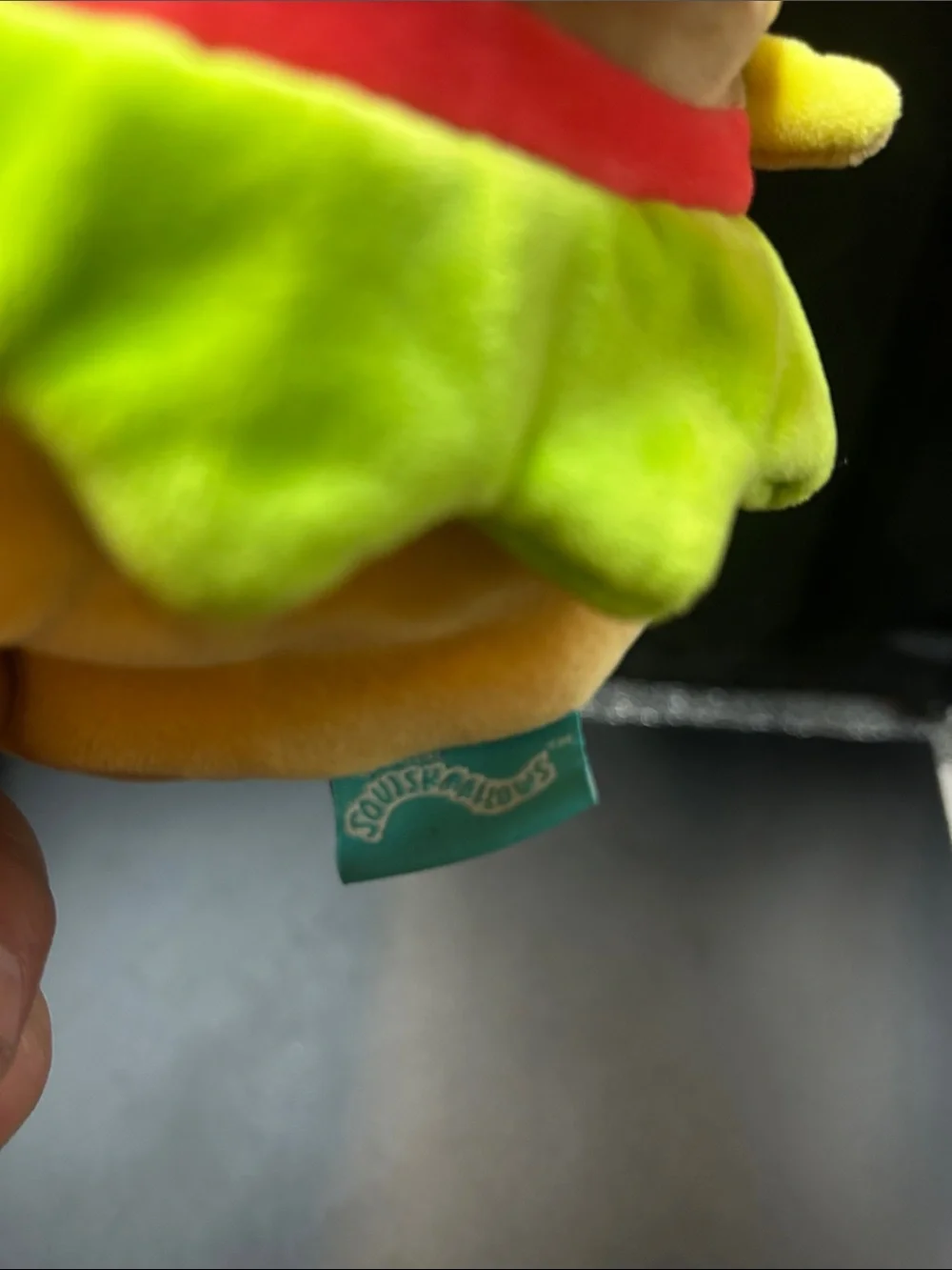 Squishmallows Brown Green Yellow Burger Plush Kids Backpack